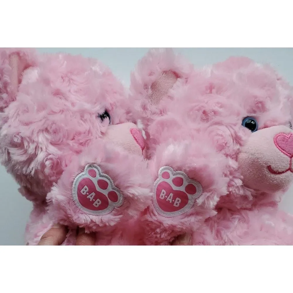 2 Build A Bear Fluffy Pink Teddy Bear‎ Plush Stuffed Animal 16